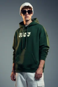 Skate Crew Smoke Pine Oversized Printed Hoodie
